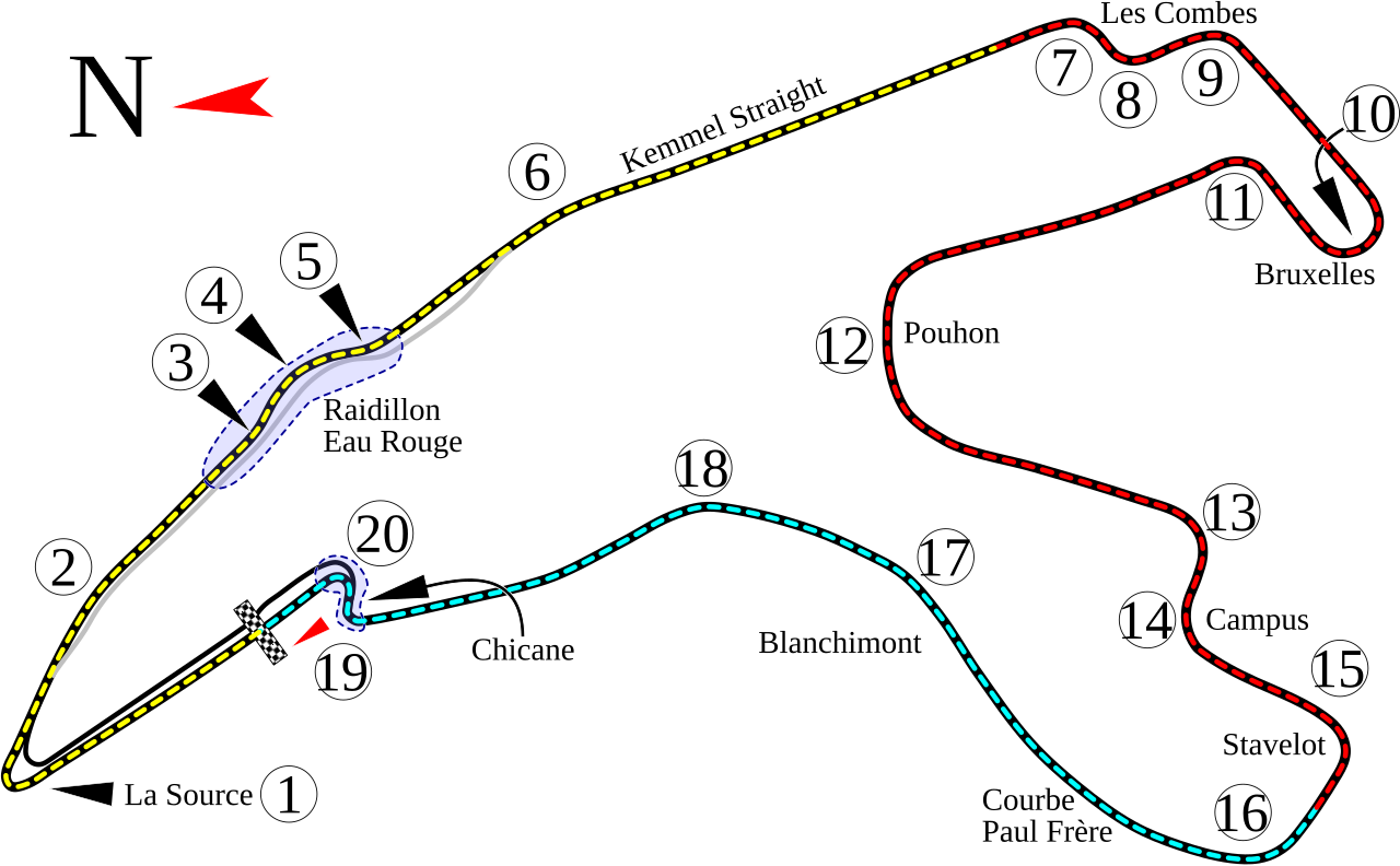 track map outline of Circuit de Spa-Francorchamps