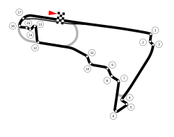 Outline of the track map for the Mexican Grand Prix