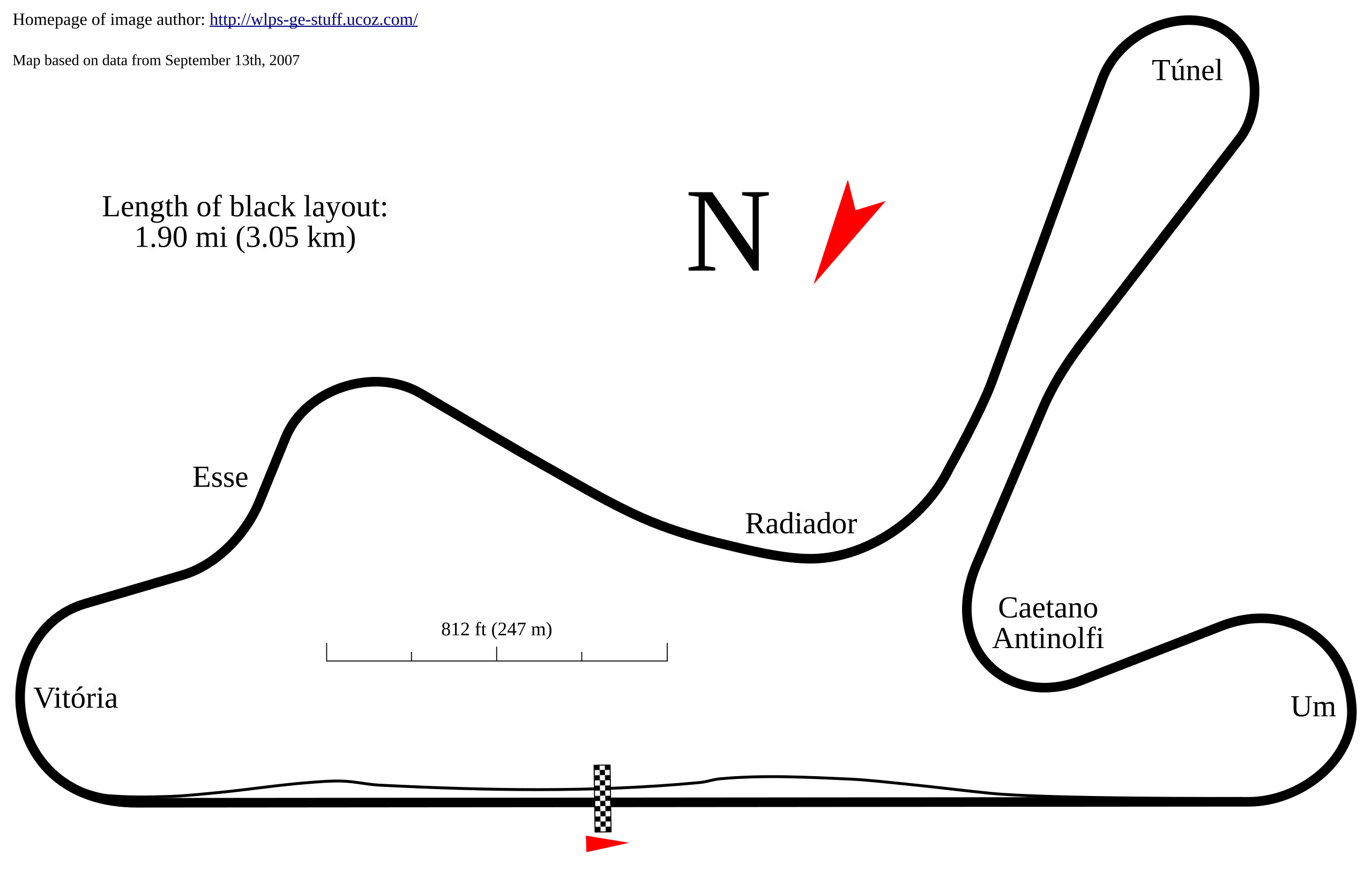Outline of Guaporé's track map
