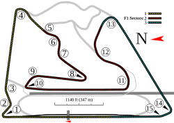outline of the bahrain grand prix track map