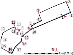 Outline of the track for the Azerbaijan Grand Prix