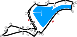 Outline of the track for the Valencia Street Circuit