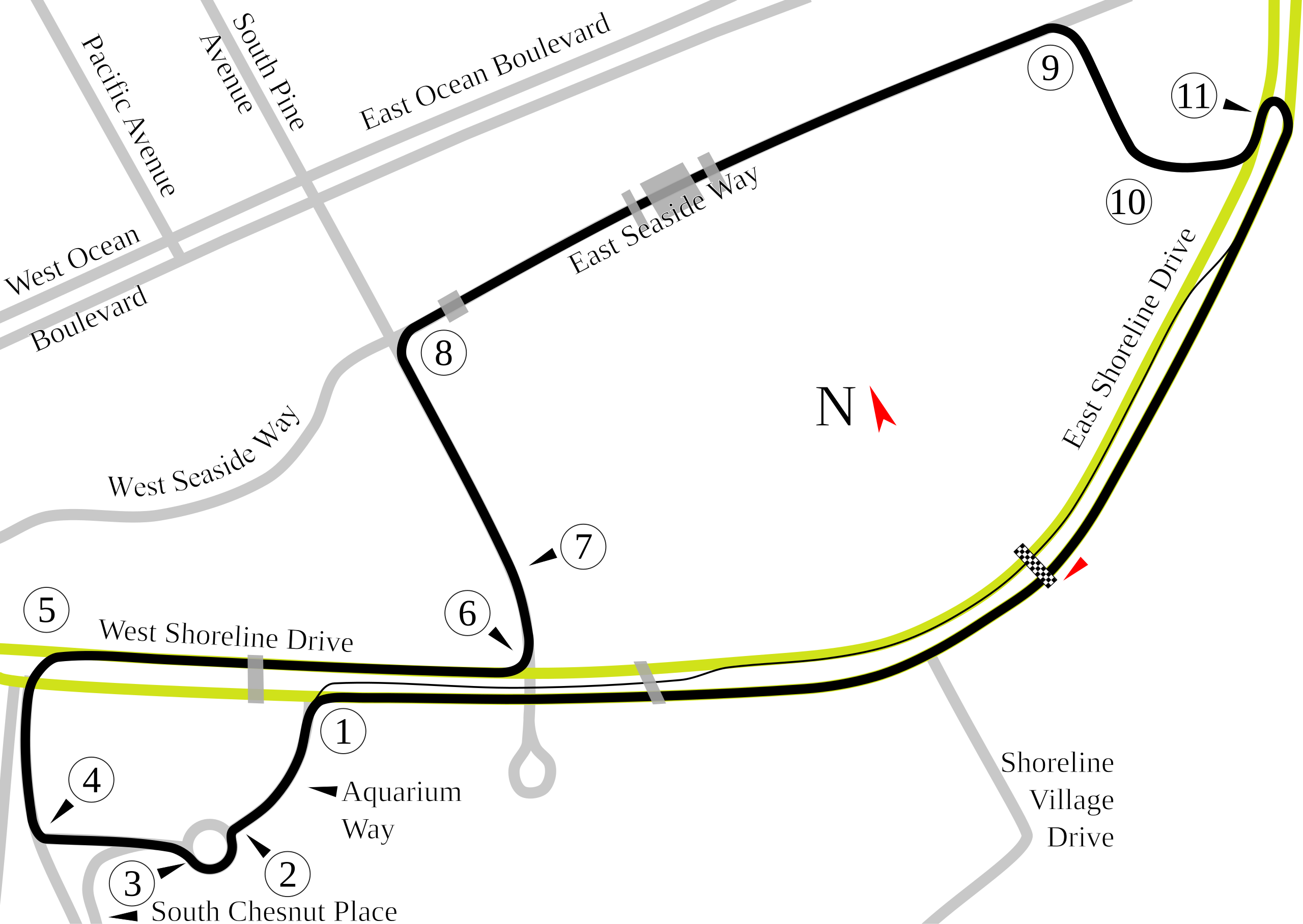 Outline of the Long Beach Street Circuit IndyCar course