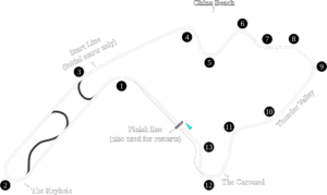 Outline of the Mid-Ohio track map