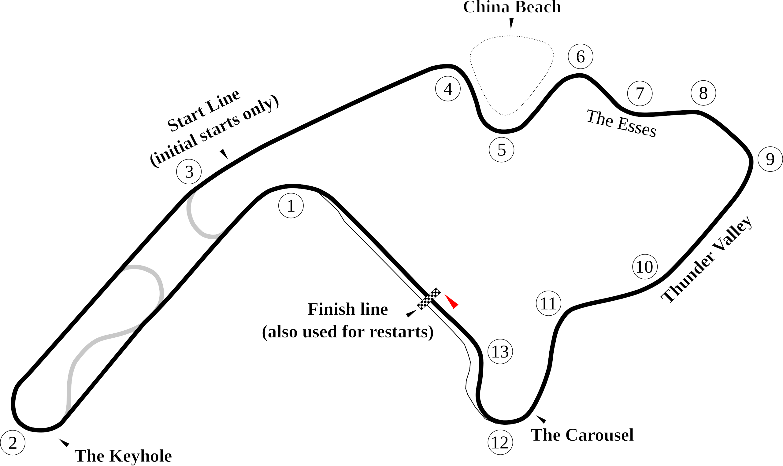 Outline of Mid-Ohio Sports Car Course track map