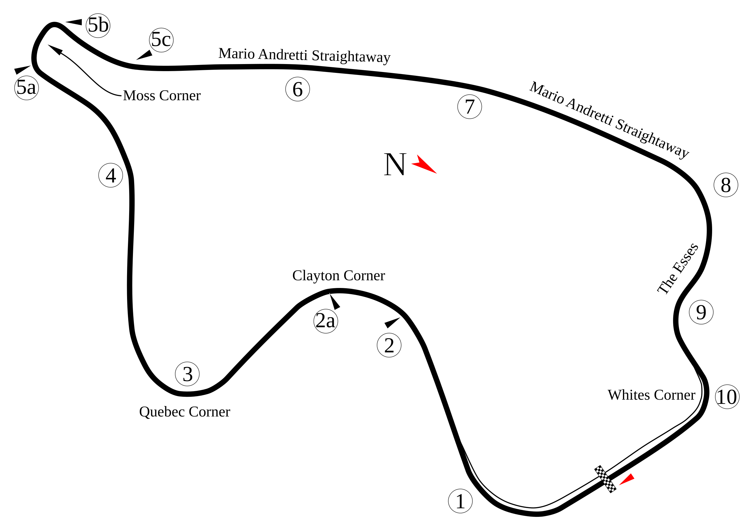 Outline of Canadian Tire Motorsports Park track layout