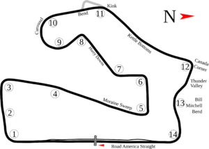 Outline of Road America's track map