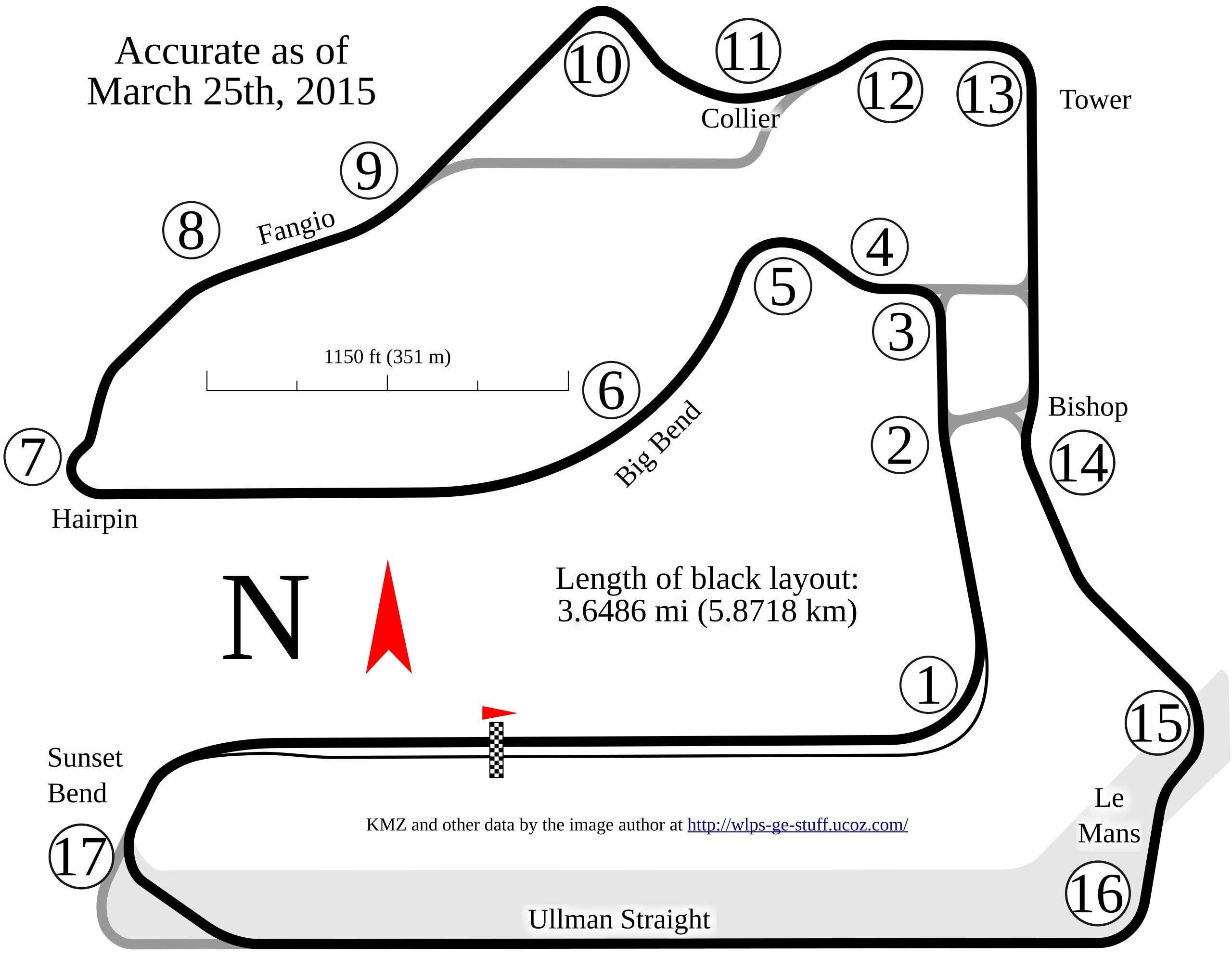 Outline of Sebring's track map