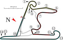 Outline of the track for the Chinese Grand Prix