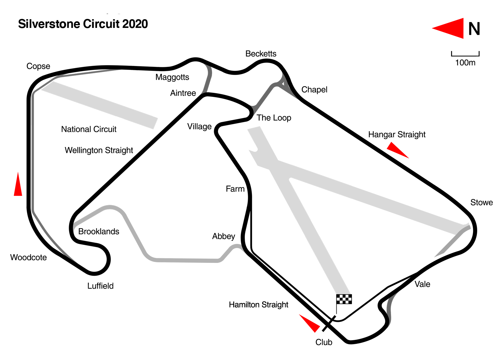 Outline of Silverstone's track map