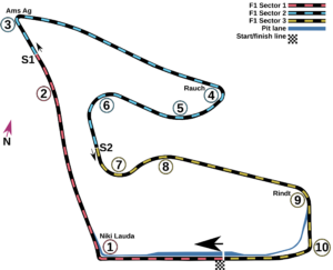 Outline of Red Bull Ring's track map