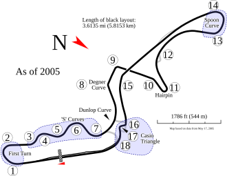 Outline of the track for the Japanese Grand Prix