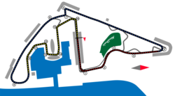 Outline of the track for the Abu Dhabi Grand Prix