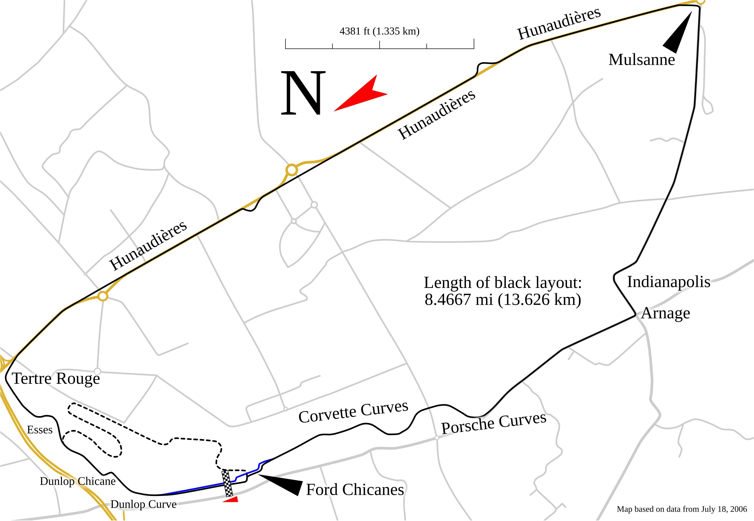 Outline of Le Mans' track map